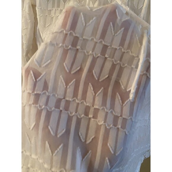 Banana Republic Long-Sleeve White Sheer Top. Sz.M - Picture 3 of 5
